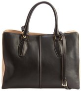 Thumbnail for your product : Tod's black and peach leather 'D-Cube Medium Shopping' bag