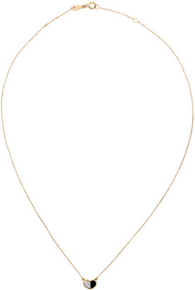 Adina Reyter Gold & Black Ceramic Pavé Folded Heart Necklace