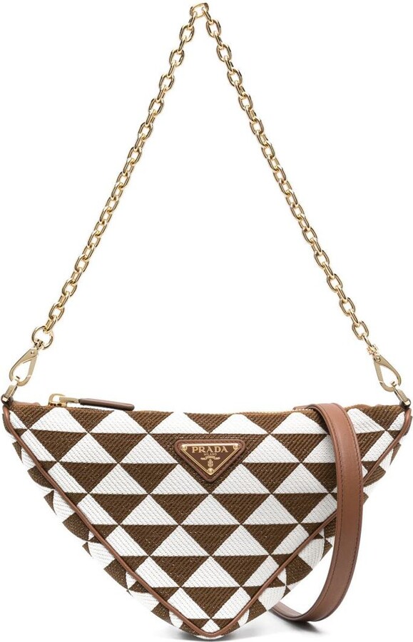 Prada Cleo Geometric Pattern Shoulder Bag