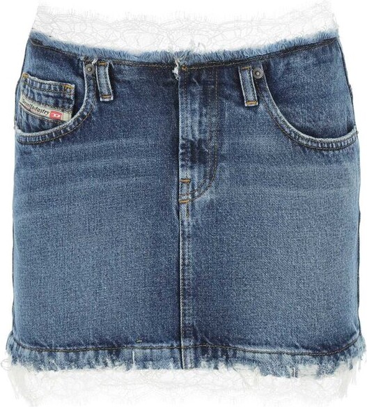 Diesel Logo Detailed Mini Denim Skirt