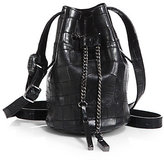 Thumbnail for your product : Halston Mini Crocodile-Embossed Bucket Bag
