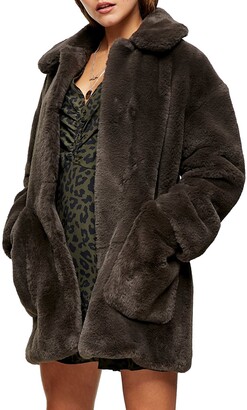 Topshop Eddie Faux Fur Coat - ShopStyle