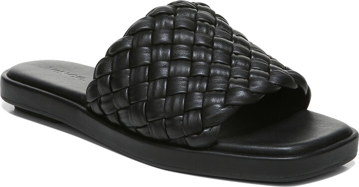 Vince Rumi Woven Leather Slide Sandal - ShopStyle