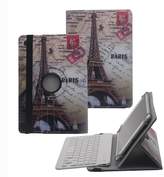 Thumbnail for your product : Tsmine Bluetooth Keyboard w/ Painting Case - Universal Detachable Wireless keyboard [QWERTY] 360 Degree Case Stand Cover [NOT include Tablet], Butterflies Floweres/White