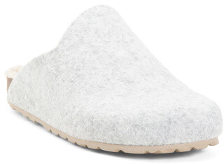 mens fur lined clogs
