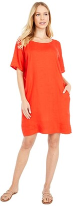 eileen fisher white linen dress