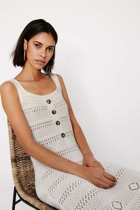 Next Womens Warehouse White Mock Crochet Dress