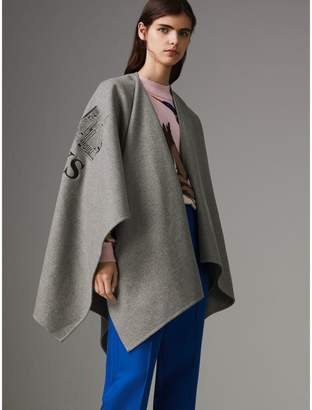 Burberry Embroidered Skyline Cashmere Poncho