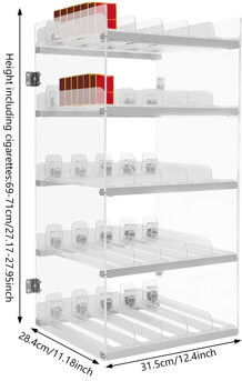 Ivy Bronx Cigarette Display Holder, Automatic Cigarette Pusher Tray For Retail Store, Clear Cigarette Display Stand Rack