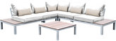 Thumbnail for your product : Solis Pulito 4-piece Outdoor Sectional White Aluminum with White Cushions and Beige Toss Pillows