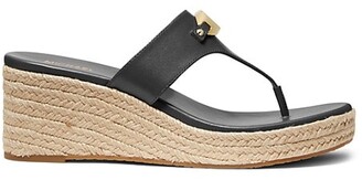 MICHAEL Michael Kors Tilly Leather Espadrille Thong Wedge Sandals