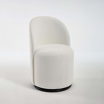 Upholstered Velvet Dining Chair, 360 Degree Swivel Barrel Chair, Accent Makeup Vanity Side Chair