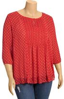Thumbnail for your product : Old Navy Women's Plus Patterned Crinkle-Chiffon Tops