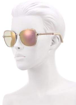 Roberto Cavalli 58MM Metal Oversized Square Sunglasses