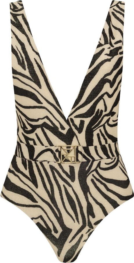 Leyla Maya Gold / Black / Neutrals Sandie Swimsuit - Animal Print
