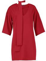Thumbnail for your product : boohoo Tie Neck Kimono Sleeve Shift Dress