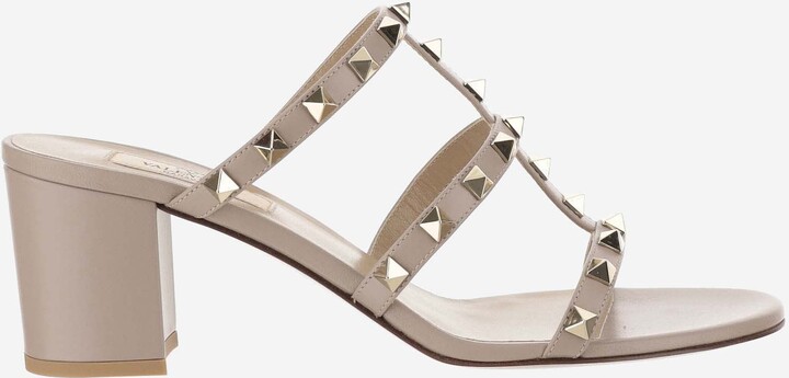 60mm Calfskin Rockstud Slider Sandal