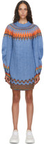 Thumbnail for your product : MM6 MAISON MARGIELA Blue and Grey Fair Isle Dress