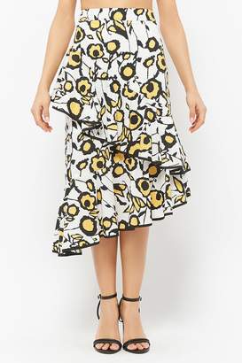 Forever 21 Abstract Floral Print Skirt