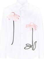 Thumbnail for your product : Simone Rocha Floral-Embroidered Long-Sleeve Shirt