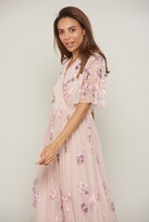 Thumbnail for your product : Frock and Frill - Blush Floral Embroidered Wrap Front Dress