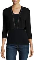 Thumbnail for your product : Neiman Marcus Cashmere Shrug with Chain Trim