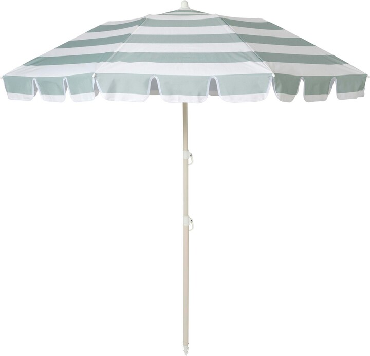Sunnylife Compact Beach Umbrella: La Palma Sage Stripe