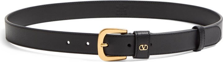 Valentino Garavani Leather VLogo Signature Belt