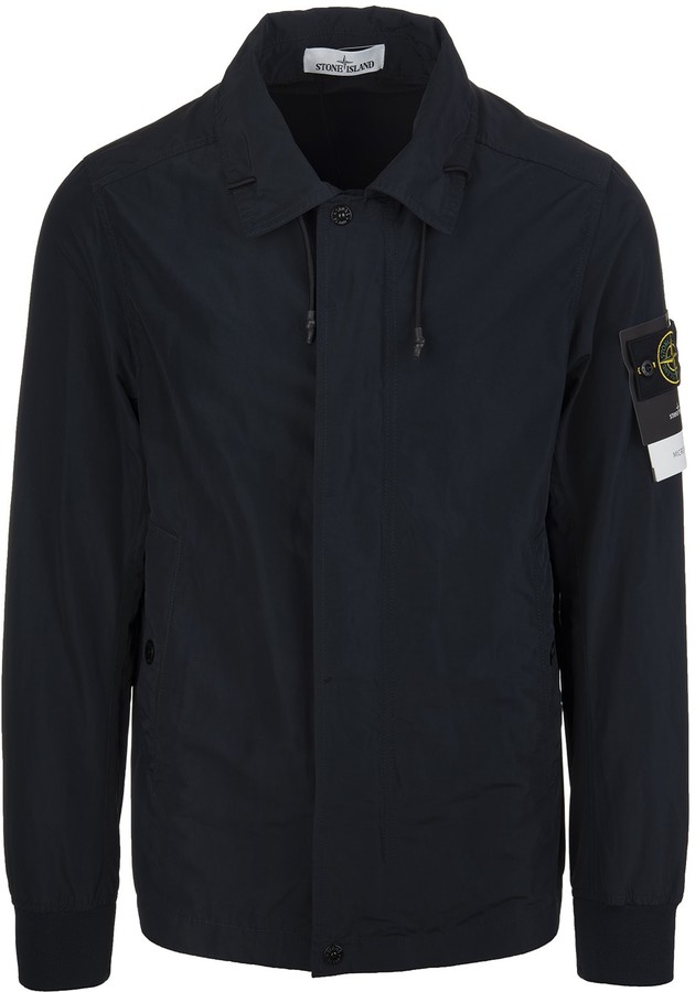 Stone Island Navy Blue Logo-patch Sleeve Jacket - ShopStyle Outerwear