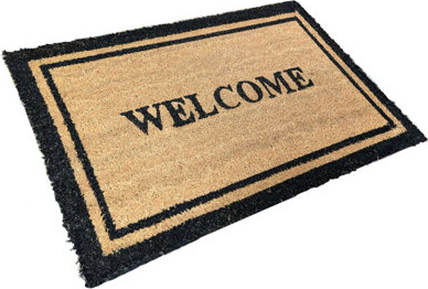 Natural coir Welcome door mat natural printed