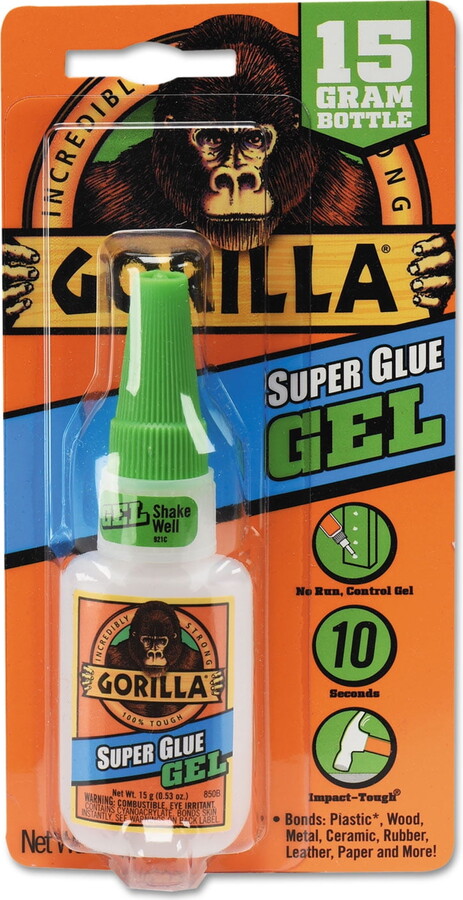 Gorilla Glue Super Glue Gel (15g) Clear Color, Pack of 1