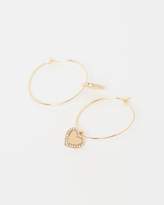Thumbnail for your product : Missguided Heart Drop Hoop Earrings