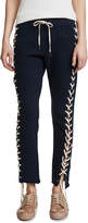 Thumbnail for your product : Pam & Gela Cropped Lace up Sweatpants