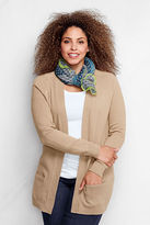 Thumbnail for your product : Lands' End Women's Plus Size Cotton Open V-neck Cardigan Sweater