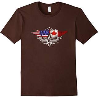 Canadian American Flag T Shirt. Canada National Flag Shirt