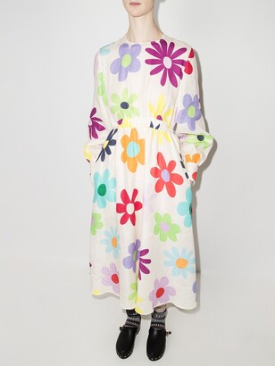 Mira Mikati Floral Print Midi Dress