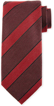 Tom Ford Border-Striped Herringbone Silk-Wool Tie