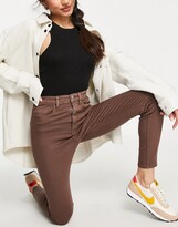 Thumbnail for your product : Stradivarius super high waist skinny jeans in brown