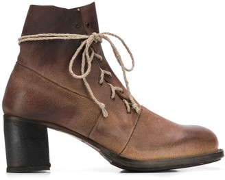 women's lace up low heel boots