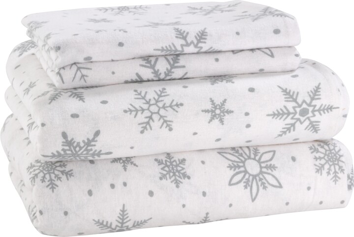 Avanti Printed 100% Brushed Cotton Flannel 3-Pc.Sheet Set, Twin