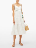 Thumbnail for your product : Zimmermann Edie Tiered Linen Midi Dress - Ivory