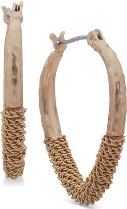 lonna & lilly Gold-Tone Chain-Wrapped Hoop Earrings