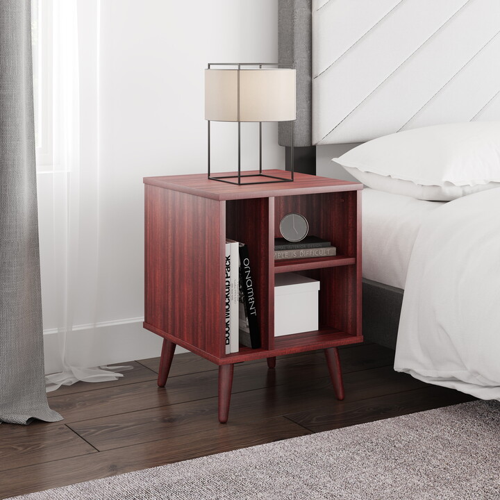 Boyd Sleep Warwick Mid-Century Modern Nightstand, Cherry
