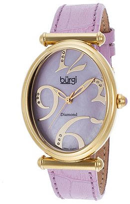Mother of Pearl Burgi Women's Lilac Genuine Leather Lilac Dial