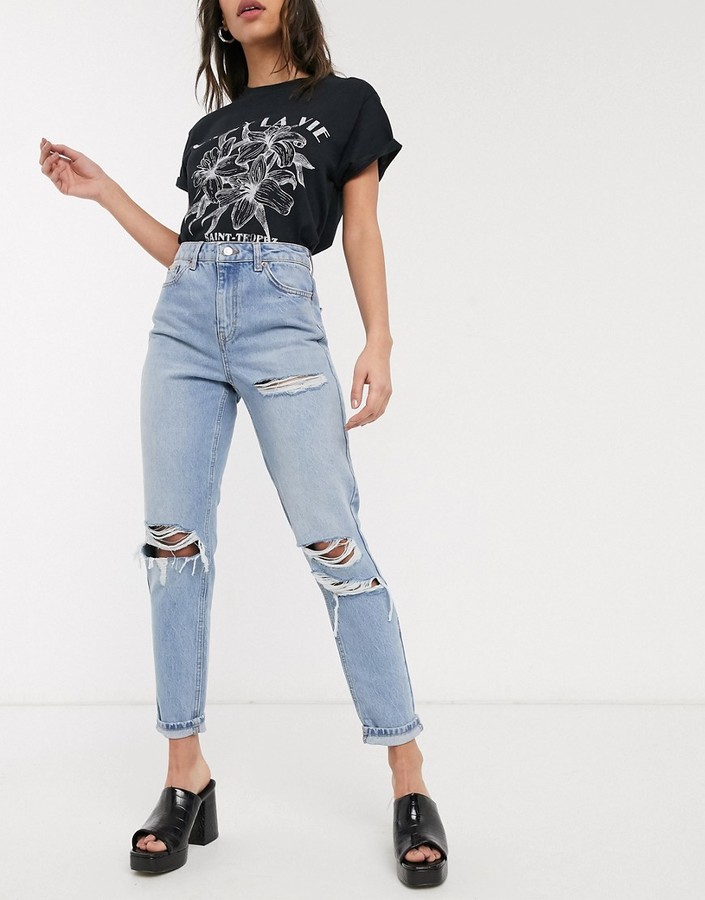 bleach willow rip mom jeans topshop