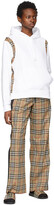 Thumbnail for your product : Burberry White Oversized Vintage Check Panel Hoodie