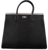 Thumbnail for your product : Thomas Wylde Embossed Leather Handle Bag Black