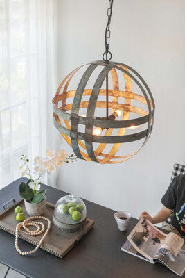 17 Stories 4 - Light Galvanized Chandelier, Hanging Light Fixture with Adjustable Chain for Kitchen Dining Room Foyer Entryway, Bulb Not Included