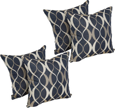 Blazing Needles Premium Jacquard Outdoor Cushions Outdoor Square Pillow Cover & Insert