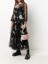 Thumbnail for your product : RED Valentino Floral Embroidered Organza Point D'espirit Tulle Dress